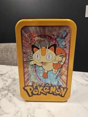 Vintage 1999 Pokémon Meowth Tin Card Case